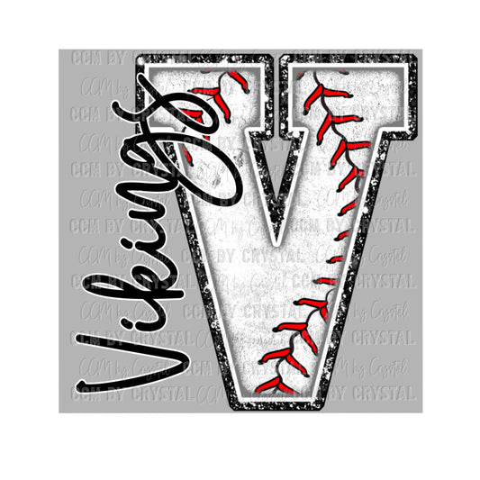 V Vikings Baseball PNG Digital File ONLY