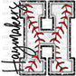 Customized Letter and Mascot Baseball PNG Digital File ONLY