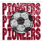 Pioneers Soccer Faux Sequins Faux Embroidery Mascot Ready to Press Transfer