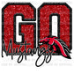 Go Mustangs Faux Sequins Faux Embroidery Mascot Ready to Press Transfer