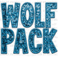 Wolf Pack Faux Sequins Faux Embroidery PNG Digital File ONLY