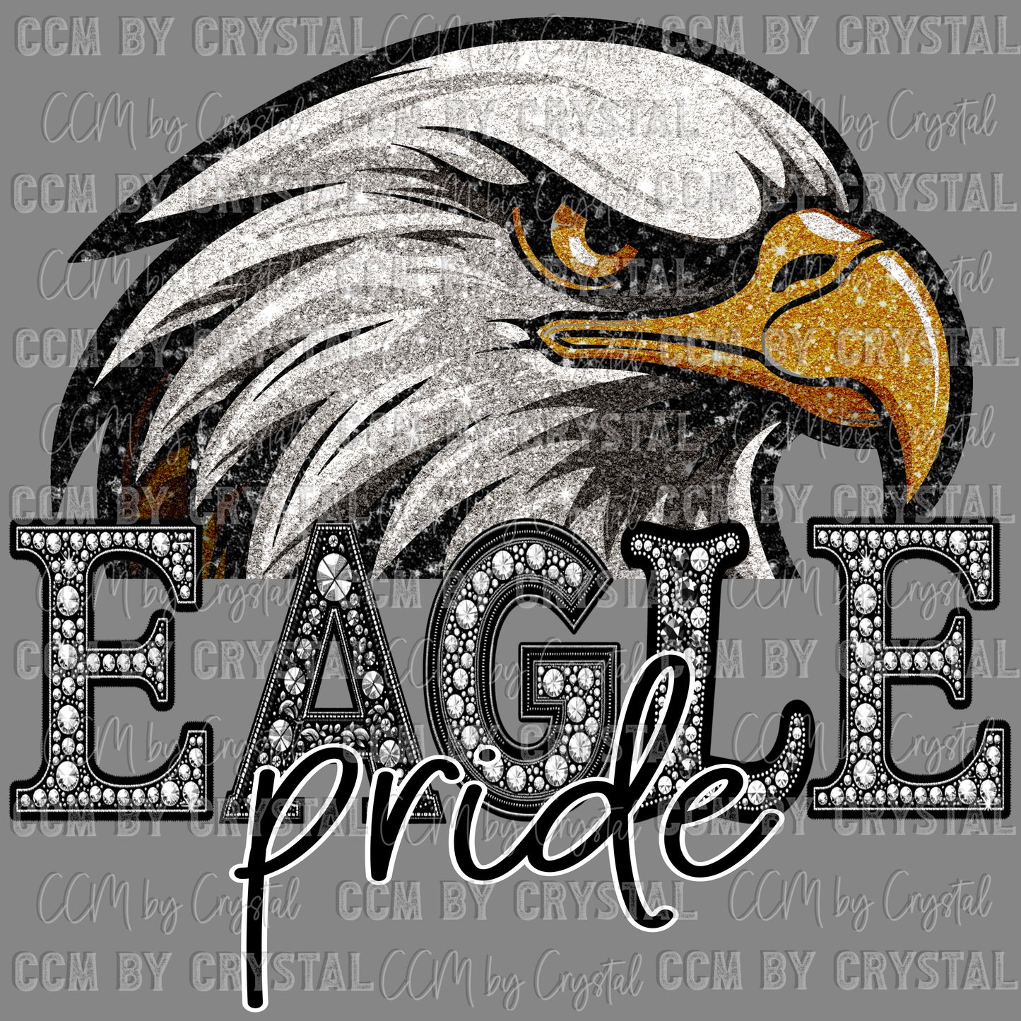 Eagle Pride Mascot Ready to Press Transfer DTF Transfer Sublimation Transfer