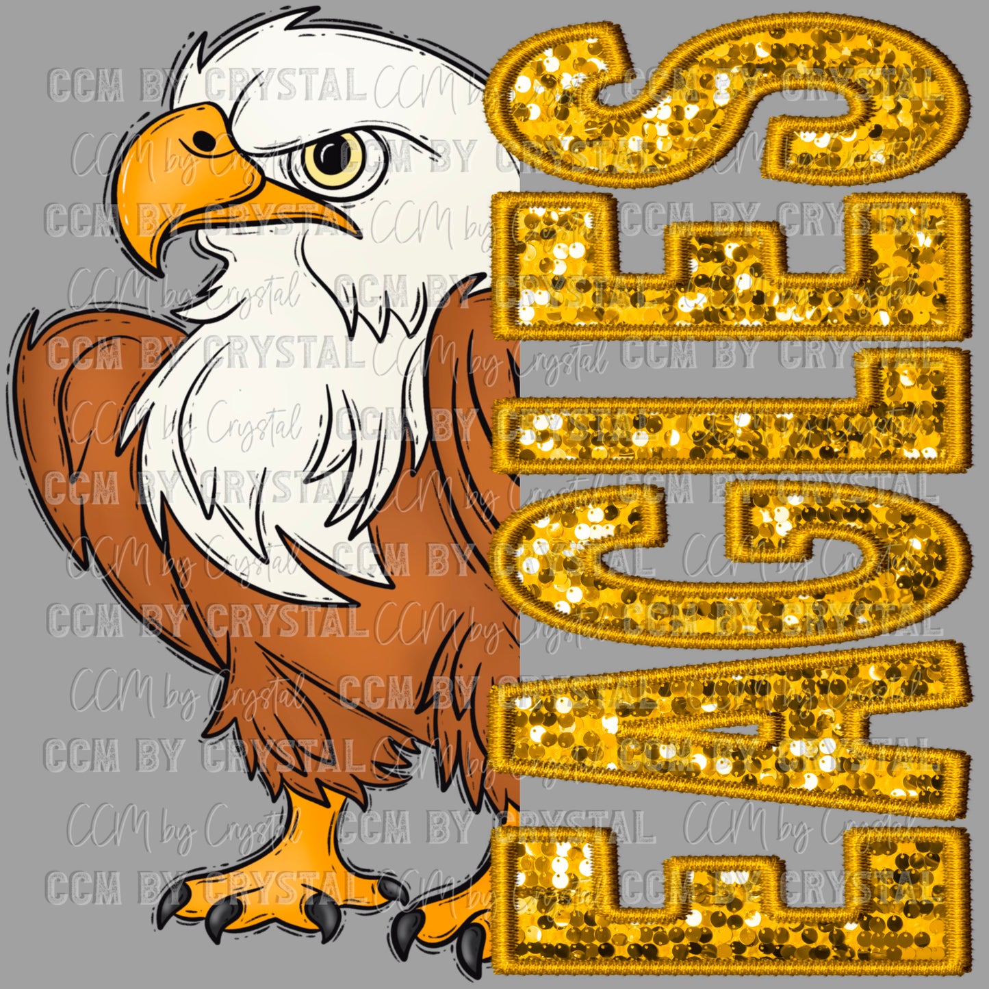 Eagles Faux Sequins Faux Embroidery Ready to Press Transfer DTF Transfer Sublimation Transfer