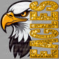 Eagles Faux Sequins Faux Embroidery Mascot PNG Digital File ONLY