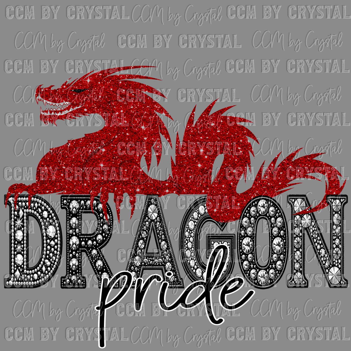 Dragon Pride Red Mascot Ready to Press Transfer DTF Transfer Sublimation Transfer