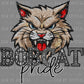 Bobcat Pride Mascot PNG Digital File ONLY