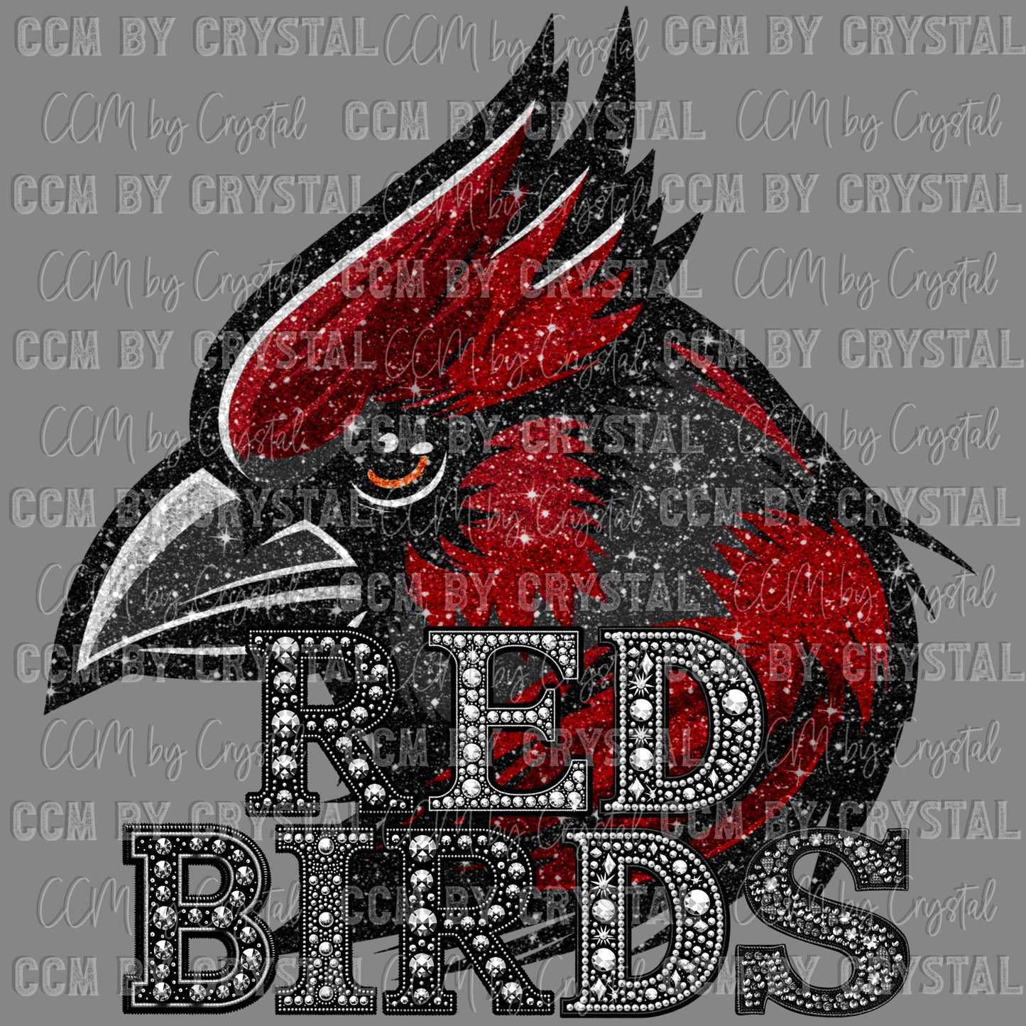 Red Birds Mascot Ready to Press Transfer DTF Transfer Sublimation Transfer