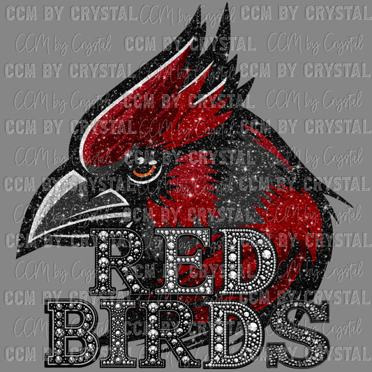Red Birds Mascot Ready to Press Transfer DTF Transfer Sublimation Transfer