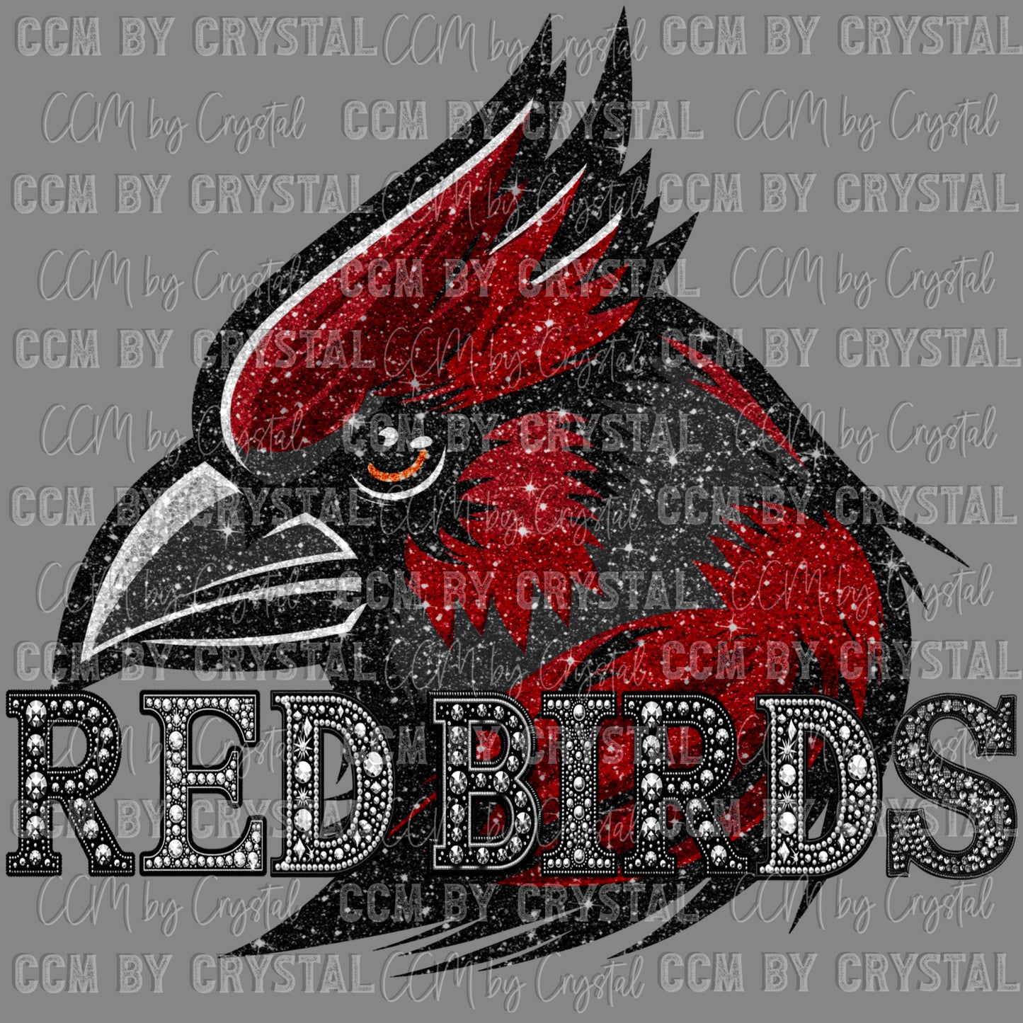 Red Birds Mascot Ready to Press Transfer DTF Transfer Sublimation Transfer