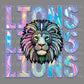 Lions iridescent  Holo Mascot Ready to Press Transfer DTF Transfer Sublimation Transfer