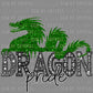 Dragon Pride Green Mascot Ready to Press Transfer DTF Transfer Sublimation Transfer