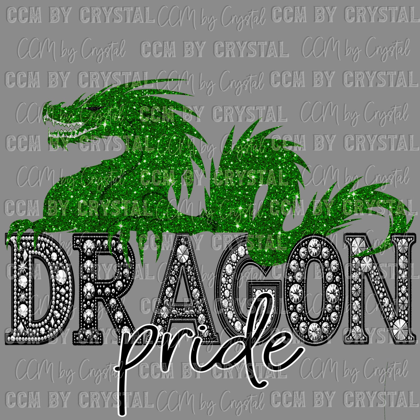 Dragon Pride Green Mascot Ready to Press Transfer DTF Transfer Sublimation Transfer