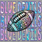 Blue Devils Iridescent Holo Mascot Ready to Press Transfer DTF Transfer Sublimation Transfer