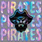 Pirates Iridescent Holo Mascot Ready to Press Transfer DTF Transfer Sublimation Transfer
