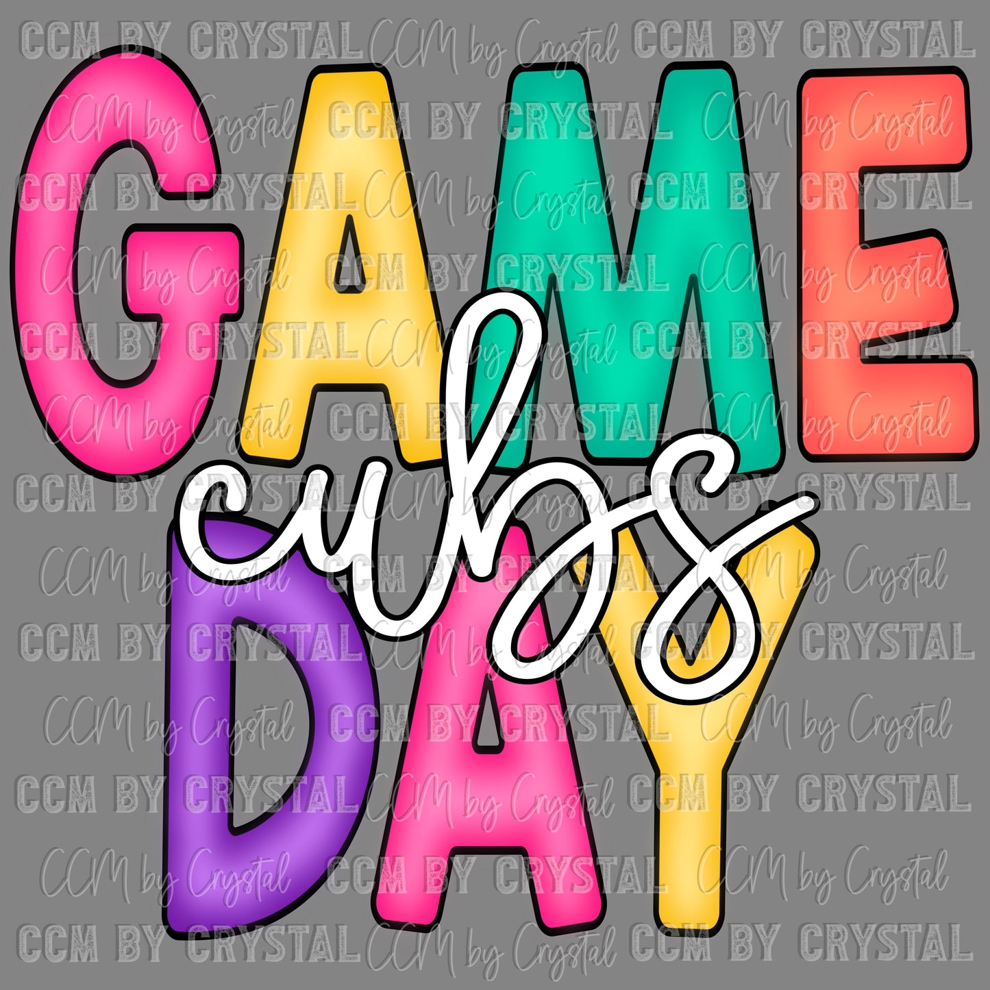 Game Day Cubs Mascot Ready to Press Transfer DTF Transfer Sublimation Transfer
