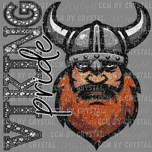 Viking Pride Mascot Ready to Press Transfer DTF Transfer Sublimation Transfer