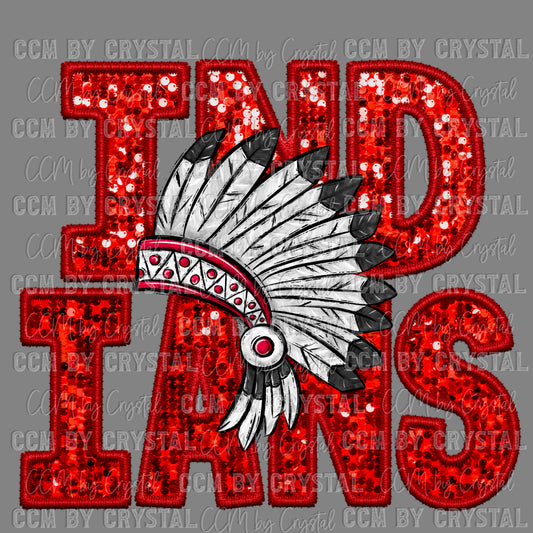Indians Faux Embroidery Faux Sequins PNG Digital File ONLY
