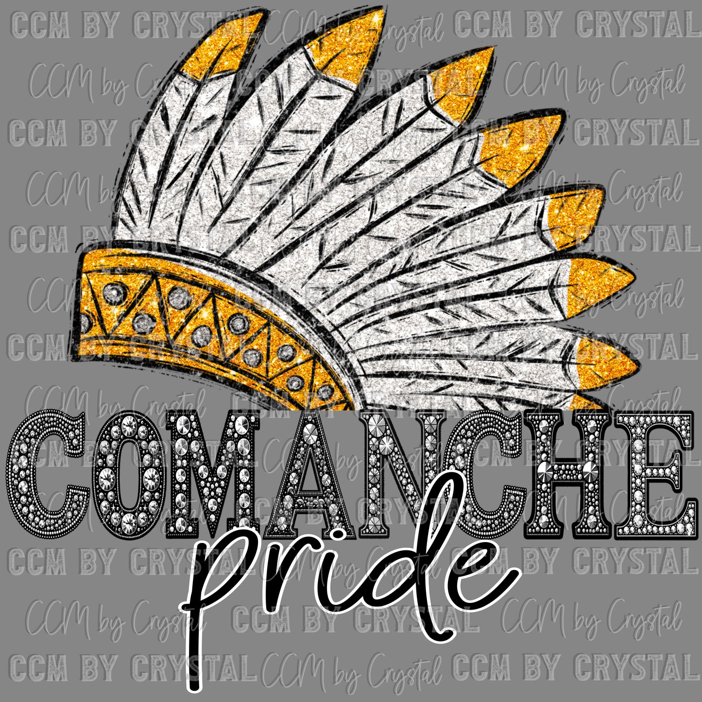 Comanche Pride Mascot Ready to Press Transfer DTF Transfer Sublimation Transfer