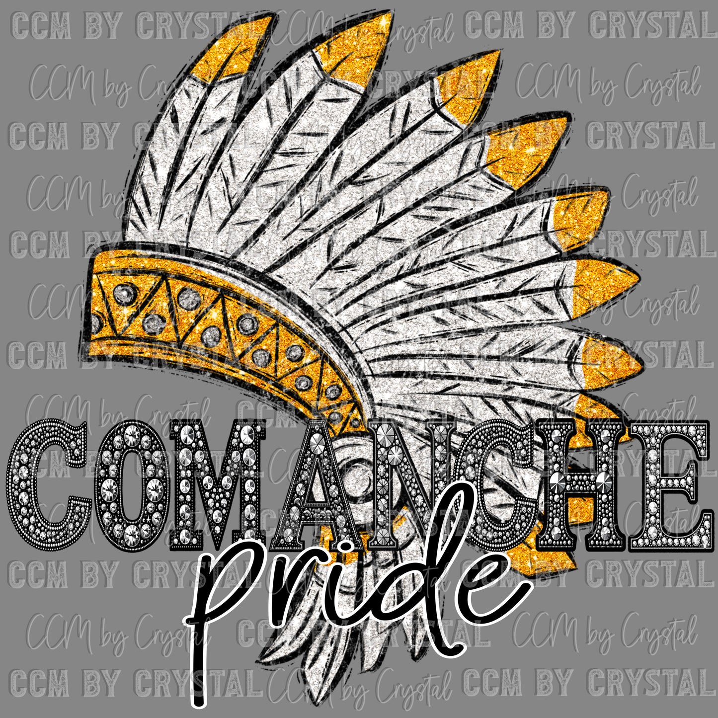 Comanche Pride Mascot Ready to Press Transfer DTF Transfer Sublimation Transfer