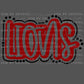 Lions Maroon Doodle Mascot Ready to Press Transfer DTF Transfer Sublimation Transfer