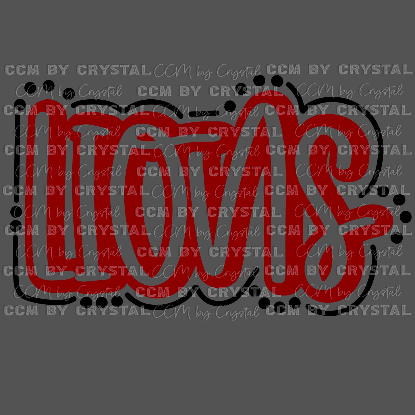 Lions Maroon Doodle Mascot Ready to Press Transfer DTF Transfer Sublimation Transfer