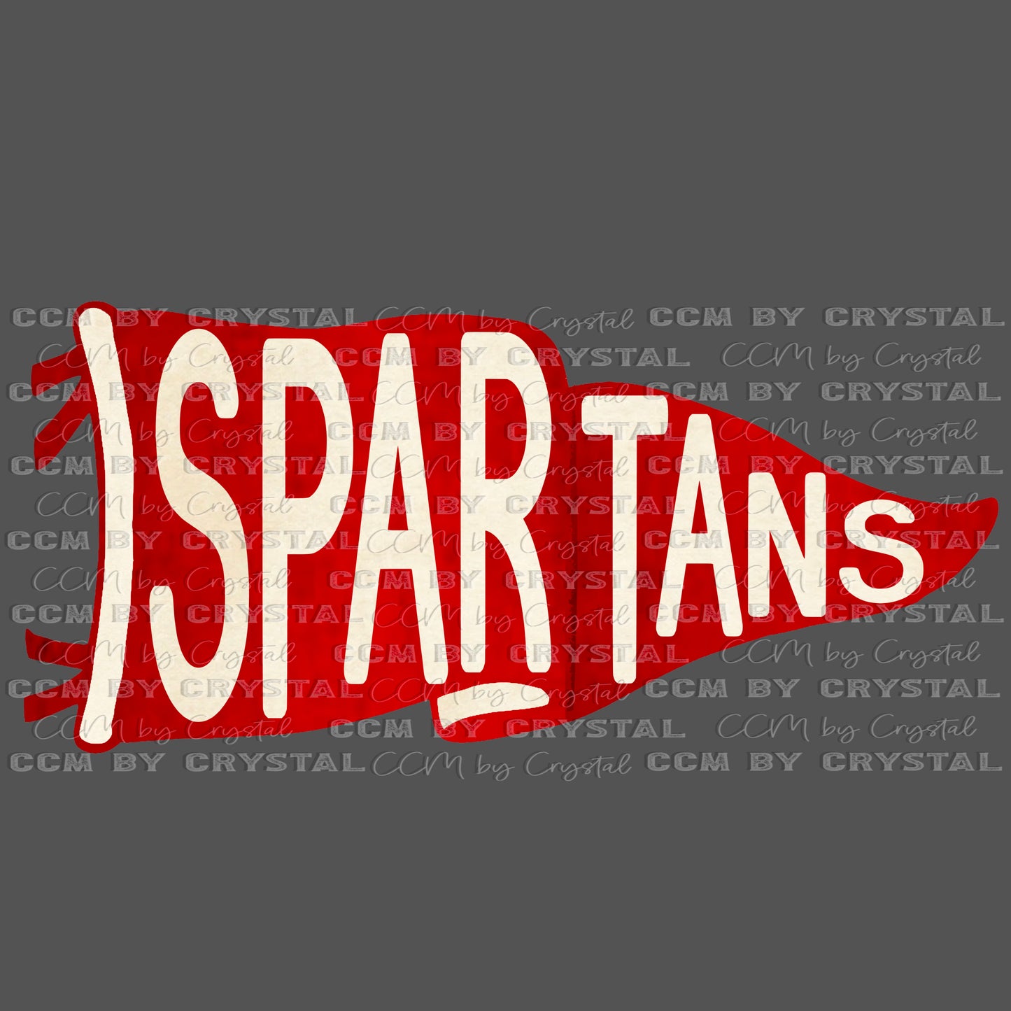 Spartans Pennant Mascot Ready to Press Transfer DTF Transfer Sublimation Transfer