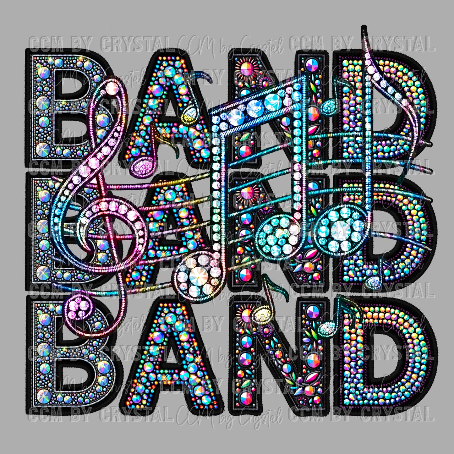 Band Faux Rhinestone Effect PNG Digital File ONLY