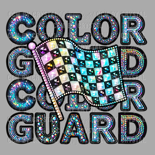 Color Guard Faux Rhinestone Effect PNG Digital File ONLY
