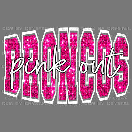 Pink Out Broncos PNG Digital File ONLY