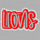 Lions Doodle Red Ready to Press Transfer DTF Transfer