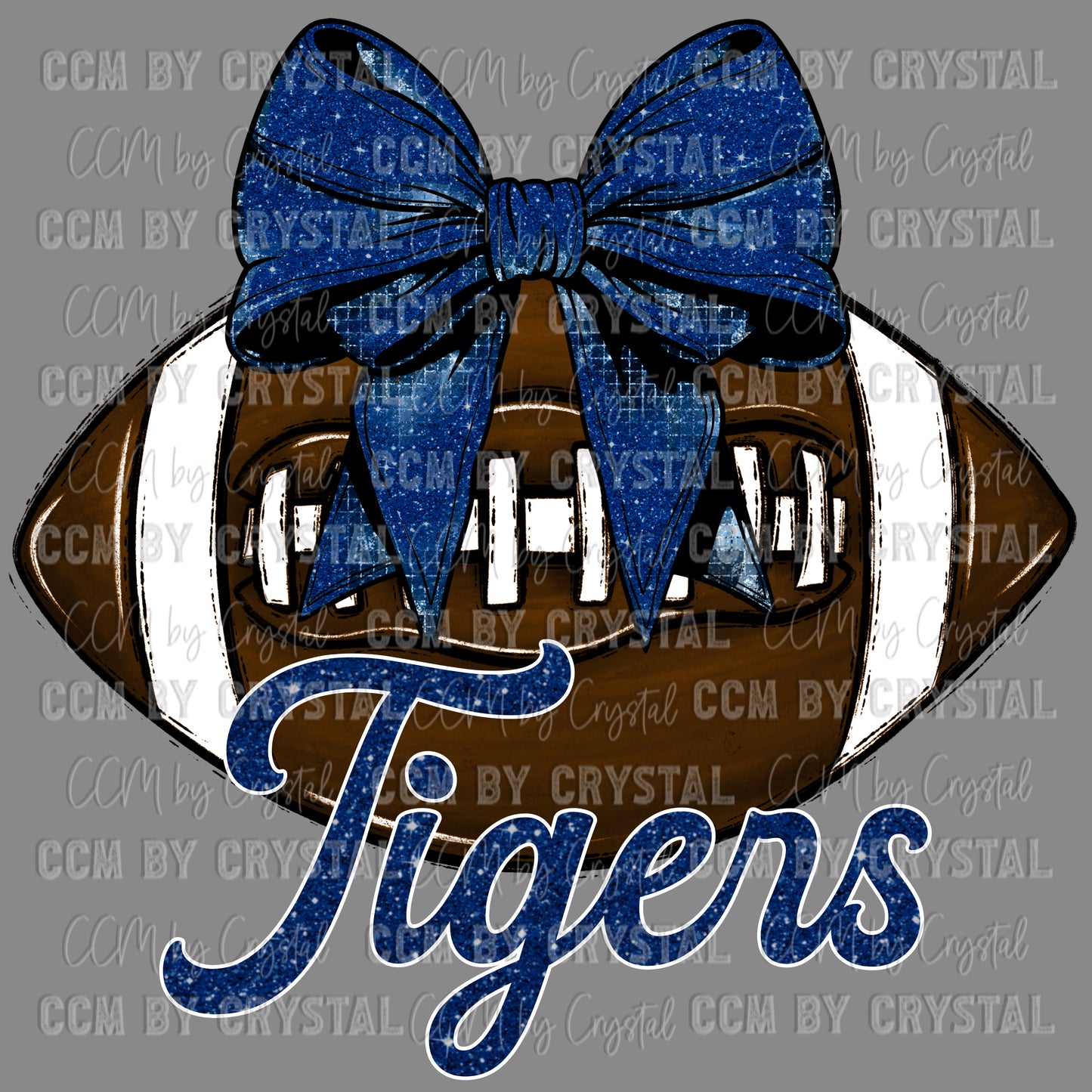 Tigers Football with Bow Coquette Bow Ready to Press Transfer DTF Transfer Sublimation Transfer