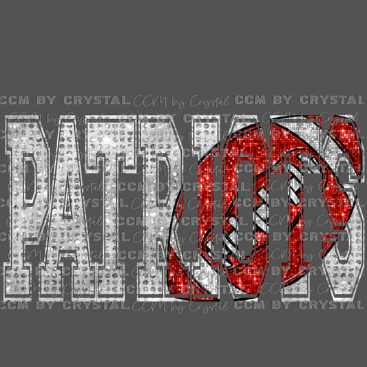Patriot Football Faux Sequins PNG Digital File ONLY