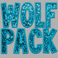 Wolf Pack Faux Sequins Faux Embroidery PNG Digital File ONLY