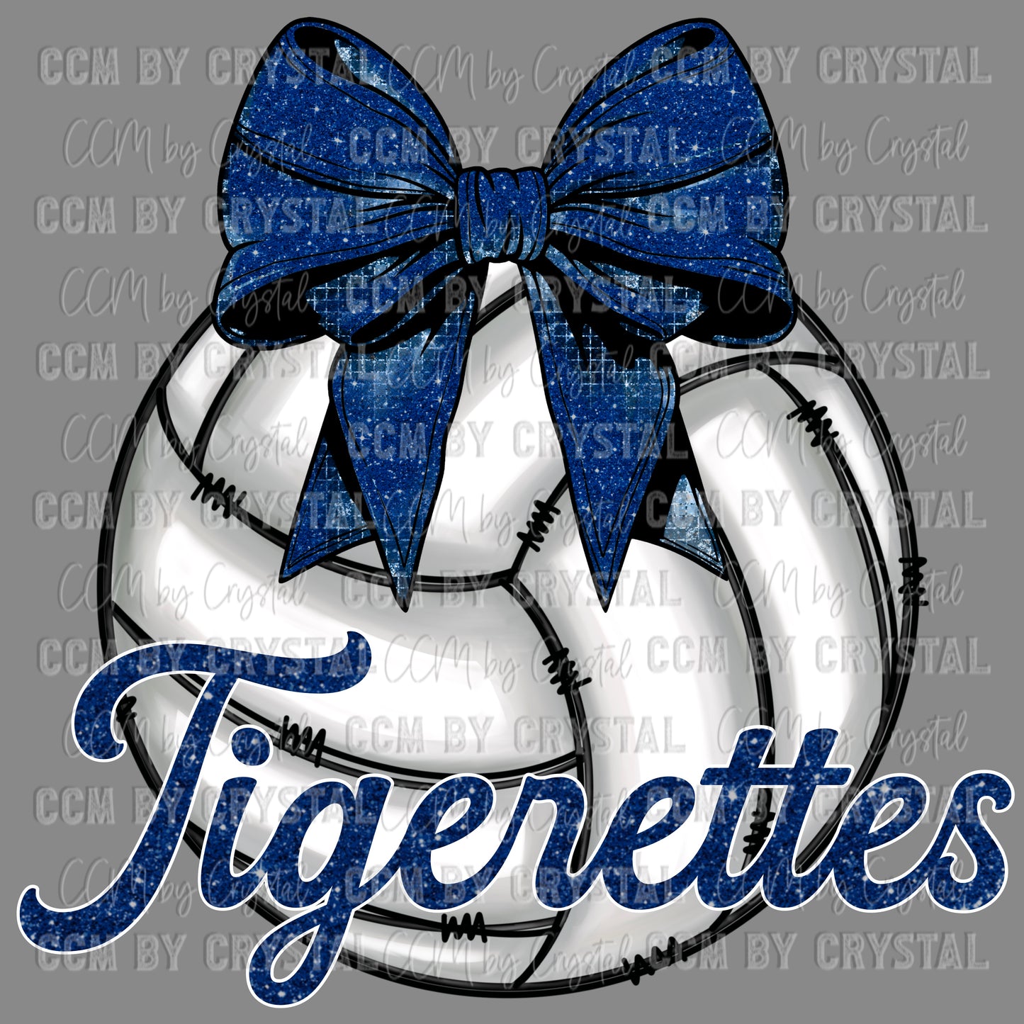 Tigerettes Volleyball with Bow Coquette Bow Ready to Press Transfer DTF Transfer Sublimation Transfer