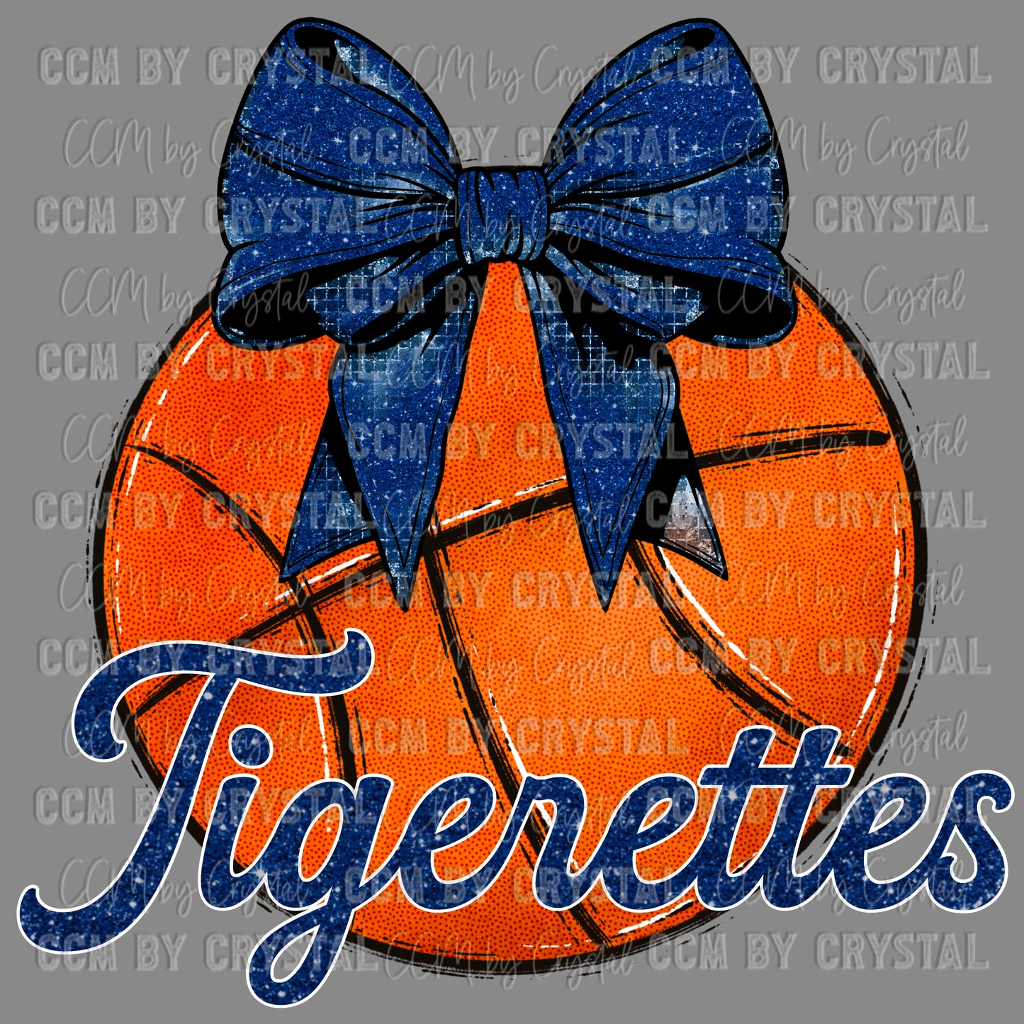 Tigerettes Basketball with Bow Coquette Bow Ready to Press Transfer DTF Transfer Sublimation Transfer
