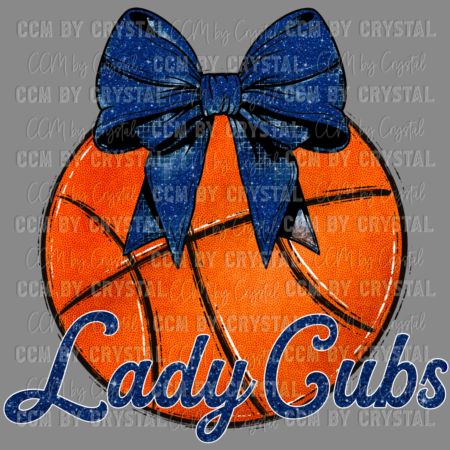 Lady Cubs Basketball with Bow Coquette Bow Ready to Press Transfer DTF Transfer Sublimation Transfer