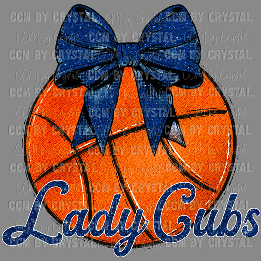 Lady Cubs Basketball with Bow Coquette Bow Ready to Press Transfer DTF Transfer Sublimation Transfer