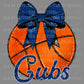 Cubs Basketball Bow Coquette Bow PNG Digital File ONLY