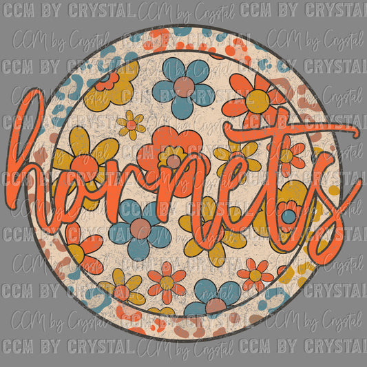 Hornets Boho Floral Ready to Press Transfer DTF Transfer Sublimation Transfer