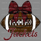 Jackets Football Bow Coquette Ready to Press Transfer DTF Transfer Sublimation Transfer