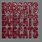 Bobcats Faux Sequins Faux Embroidery Ready to Press Transfer DTF Transfer Sublimation Transfer