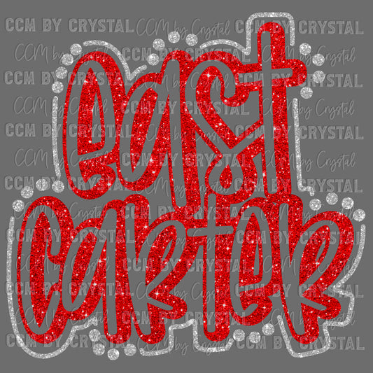 East Carter Faux Glitter Ready to Press Transfer DTF Transfer Sublimation Transfer