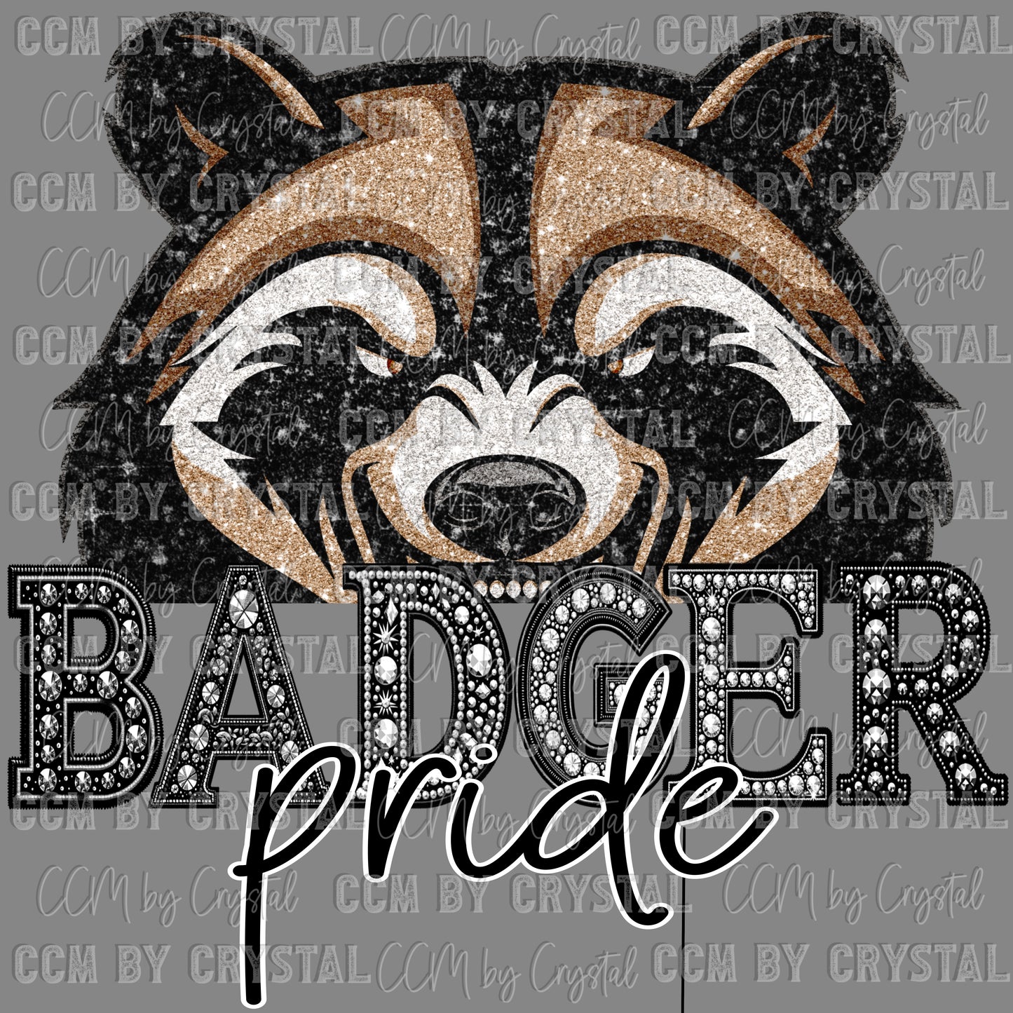 Badger Pride Mascot Ready to Press Transfer DTF Transfer Sublimation Transfer