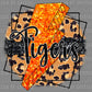 Tigers Mascot Lightning Bolt Ready to Press Transfer DTF Transfer Sublimation Transfer