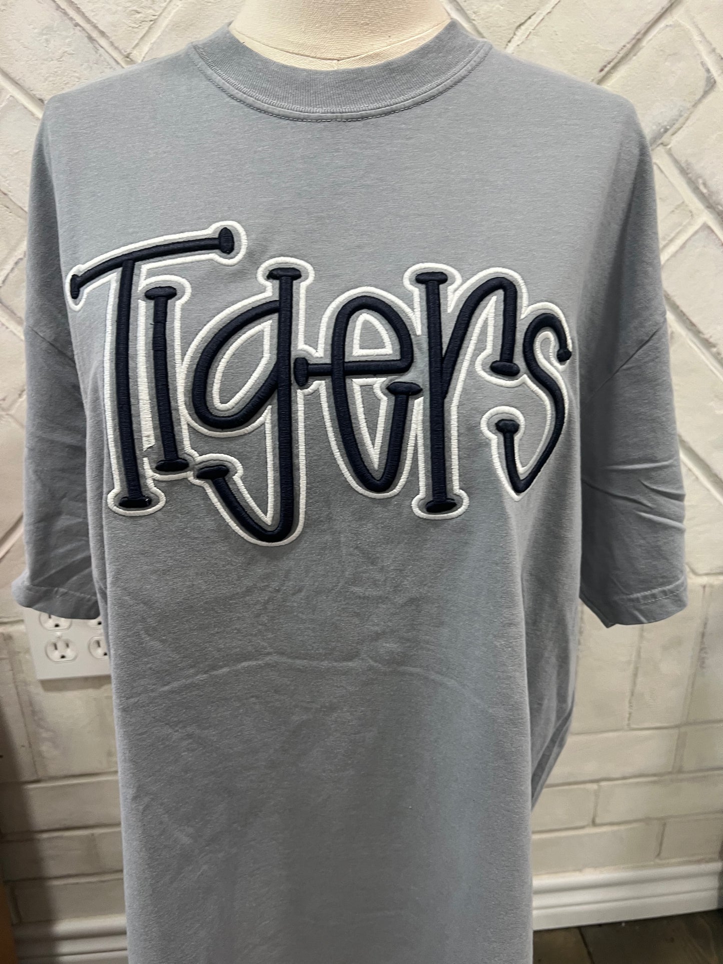Tigers Puff Embroidery Comfort Colors T-shirt, Sweatshirt, Adult Sizes