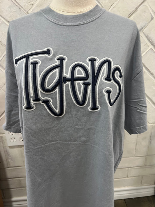Tigers Puff Embroidery Comfort Colors T-shirt, Sweatshirt, Adult Sizes