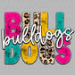 Bulldogs Leopard Mascot Ready to Press Transfer DTF Transfer Sublimation Transfer