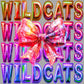 Wildcats Bow Coquette Holographic Rainbow Ready to Press Transfer DTF Transfer Sublimation Transfer