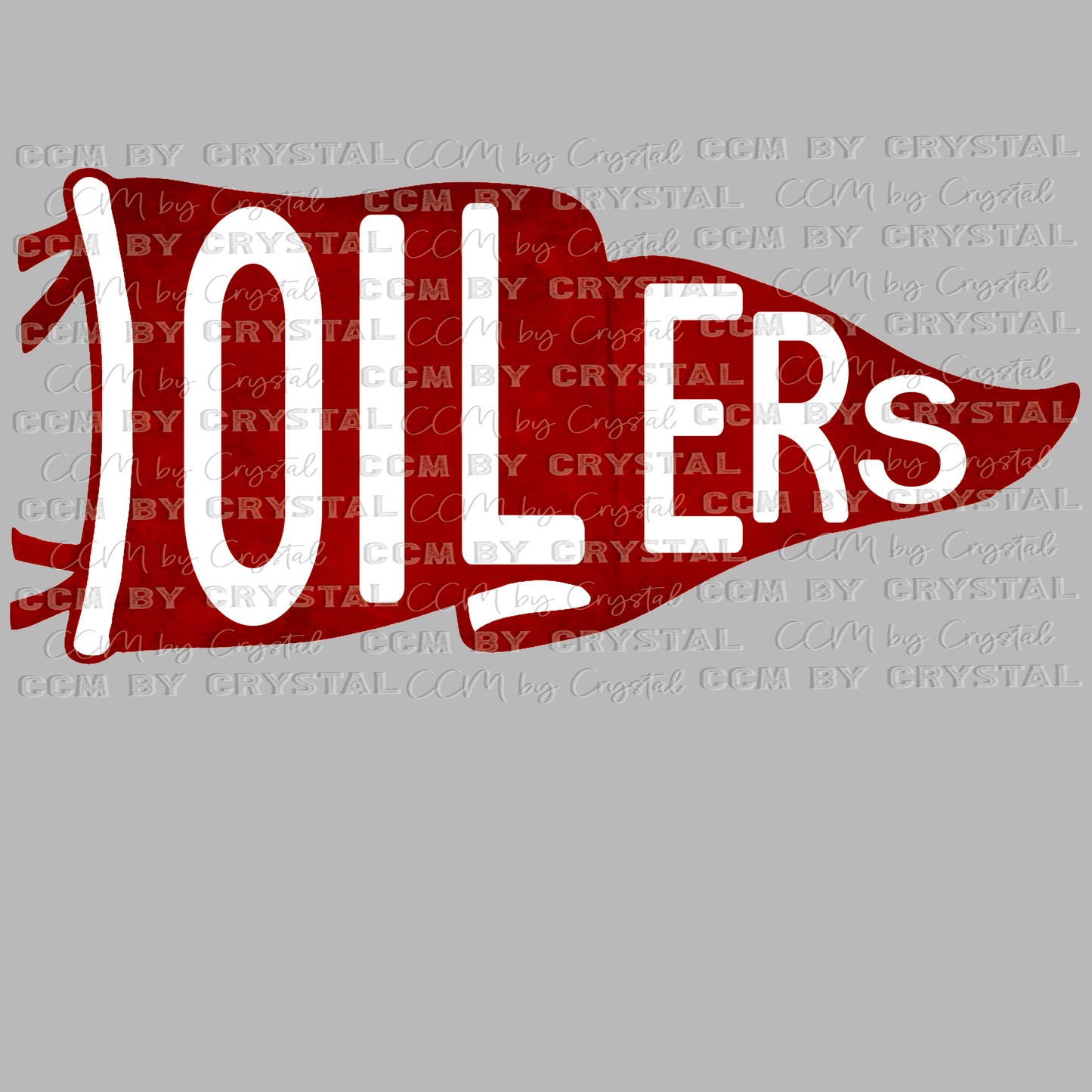 Oilers Pennant Maroon Mascot Ready to Press Transfer DTF Transfer Sublimation Transfer