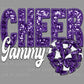 Cheer Gammy Faux Sequins Faux Embroidery PNG Digital File ONLY